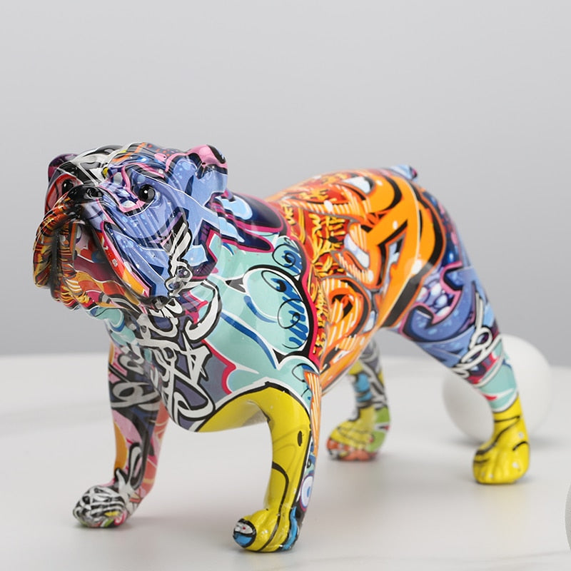 Graffiti Art Bulldog Figurine