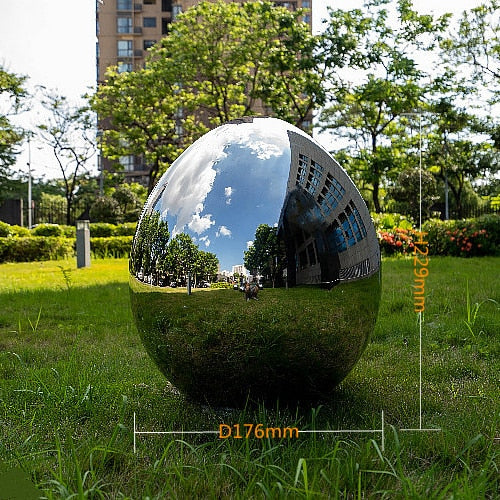 Steel Egg Garden Sculpture