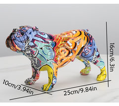 Graffiti Art Bulldog Figurine