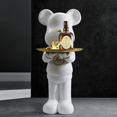 Lightening Milky Bear Sculpture with Tray