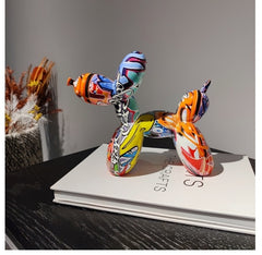 Graffiti Balloon Dog Sculpture Art