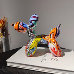 Graffiti Balloon Dog Sculpture Art