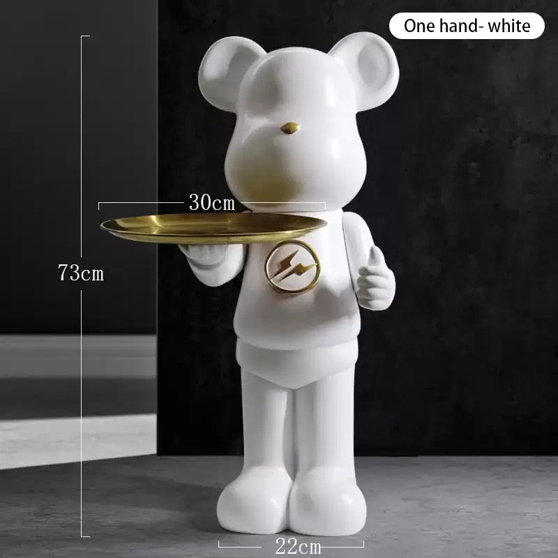 Lightening Milky Bear Sculpture with Tray