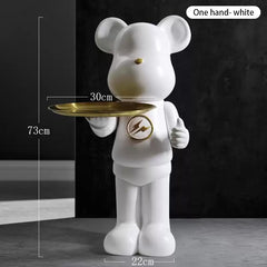 Lightening Milky Bear Sculpture with Tray