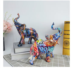 Graffiti Elephant Sculpture Art