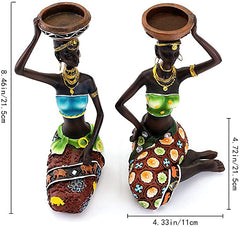 African Women Candleholder Set