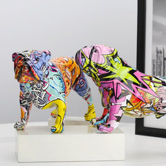 Graffiti Art Bulldog Figurine