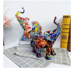 Graffiti Elephant Sculpture Art