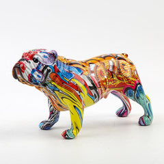 Graffiti Bulldog Sculpture Art