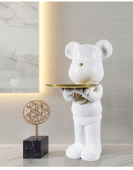 Lightening Milky Bear Sculpture with Tray