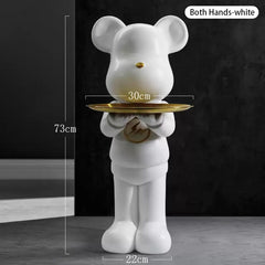 Lightening Milky Bear Sculpture with Tray