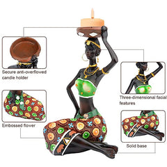 African Women Candleholder Set