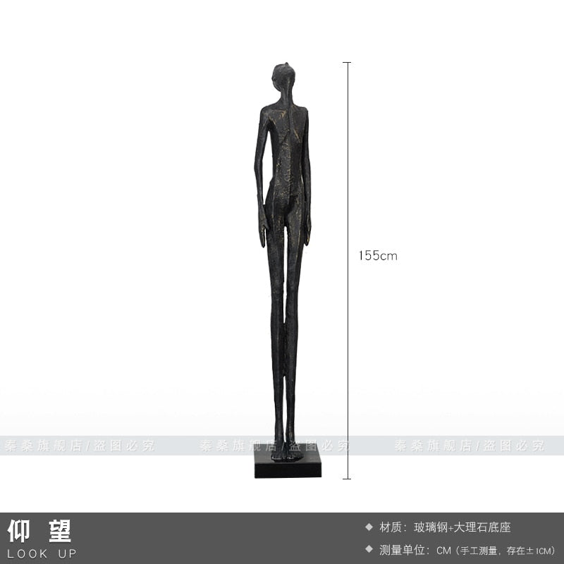 Giacometti Inspired Standing Humanity Sculpture