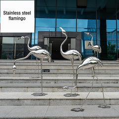 Flamingo Steel Garden Sculpture