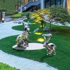 GeoRabbit Steel Garden Sculpture