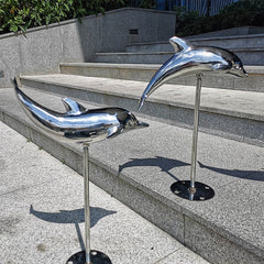 Steel Dolphin Garden Sculpture