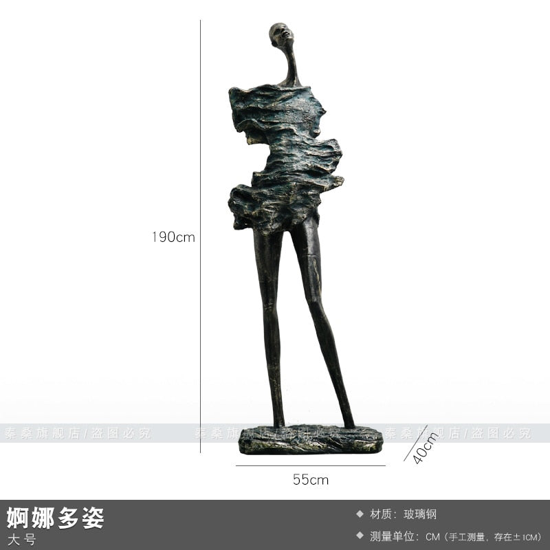 Giacometti Inspired Cloaked Humanity Sculpture