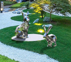 GeoRabbit Steel Garden Sculpture