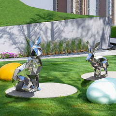 GeoRabbit Steel Garden Sculpture