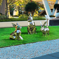 GeoRabbit Steel Garden Sculpture