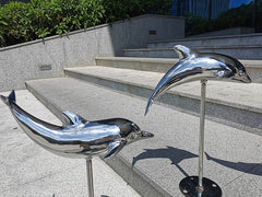 Steel Dolphin Garden Sculpture