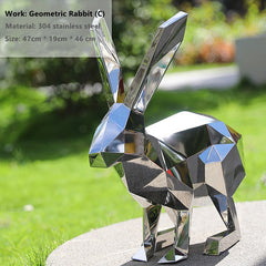 GeoRabbit Steel Garden Sculpture