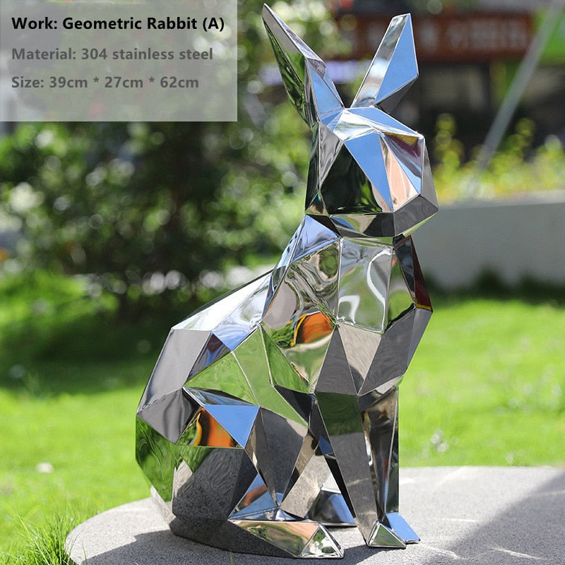 GeoRabbit Steel Garden Sculpture