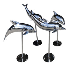 Steel Dolphin Garden Sculpture