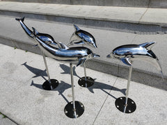 Steel Dolphin Garden Sculpture