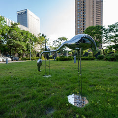 Flamingo Steel Garden Sculpture