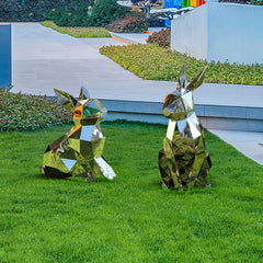 GeoRabbit Steel Garden Sculpture