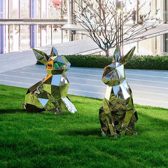 GeoRabbit Steel Garden Sculpture