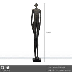 Giacometti Inspired Standing Humanity Sculpture