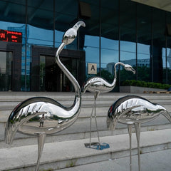 Flamingo Steel Garden Sculpture