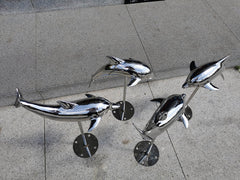 Steel Dolphin Garden Sculpture