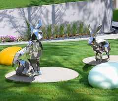 GeoRabbit Steel Garden Sculpture