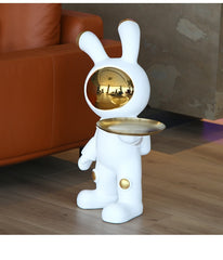 Astro Rabbit Sculpture with Tray