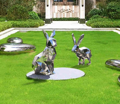 GeoRabbit Steel Garden Sculpture