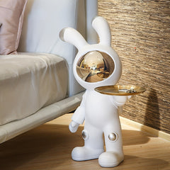 Astro Rabbit Sculpture with Tray